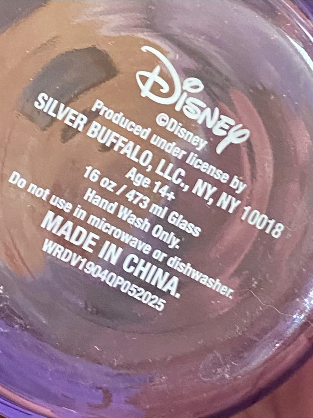 Disney Villains Glass Tumbler Cup With Wood Lid 16oz Bad Reputation 5.5”H